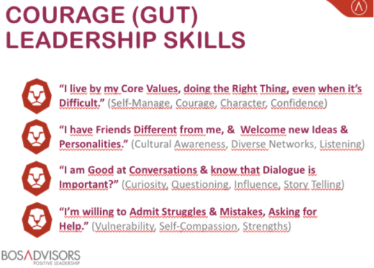 These skills are clear, simple and enjoyable for Courage Leaders.