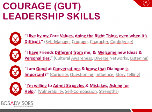 These skills are clear, simple and enjoyable for Courage Leaders. 